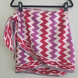 Chic Pink and Purple Zigzag Mini Skirt